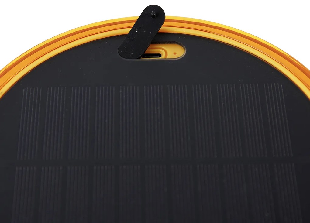 Narancssárga műanyag asztali lámpa LED-del, napelemes, újratölthető IP44 - Ambar