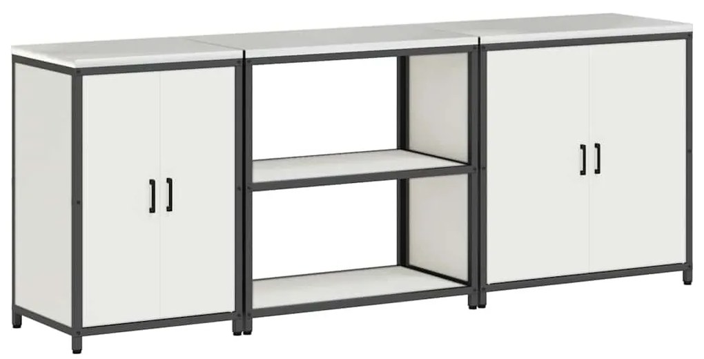 Konyhai Tároló Készlet polcokkal 3 pcs Fehér 240 x 50 x 92 cm