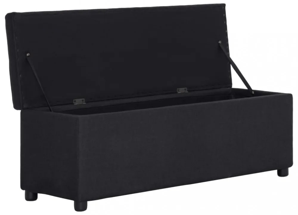 fekete poliészter pad tárolórekesszel 116 cm