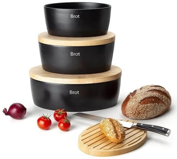 Continenta C3730 - Kenyértartó 13,5x30 cm fekete/bézs