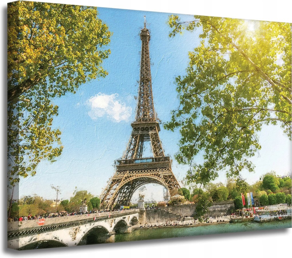 Vászonkép Eiffel-torony Párizs Franciaország Nyár 40x30 cm