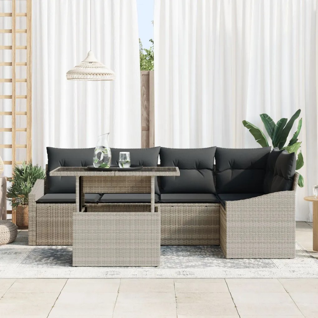Kertiszék szett 6 darab Bézs Rattan Kertiszék szett