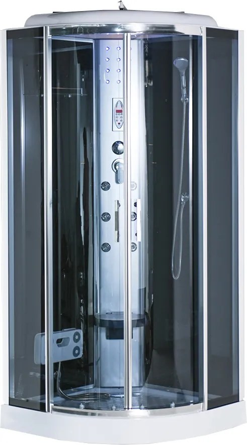 Vital Black hidromasszázs zuhanykabin 90x90 cm-es méretben