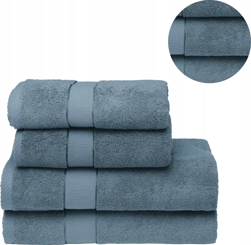 4 db-os fürdőlepedő szett 2x 70x140 2x 50x100 pamut 500g Spa szett