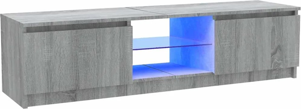 vidaXL szürke sonoma színű TV-szekrény LED lámpákkal 120 x 30 x 36cm