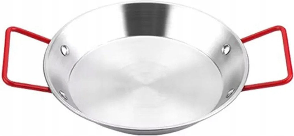 Paella rozsdamentes acél alacsony profilú serpenyő sütéshez fogantyúk 24cm