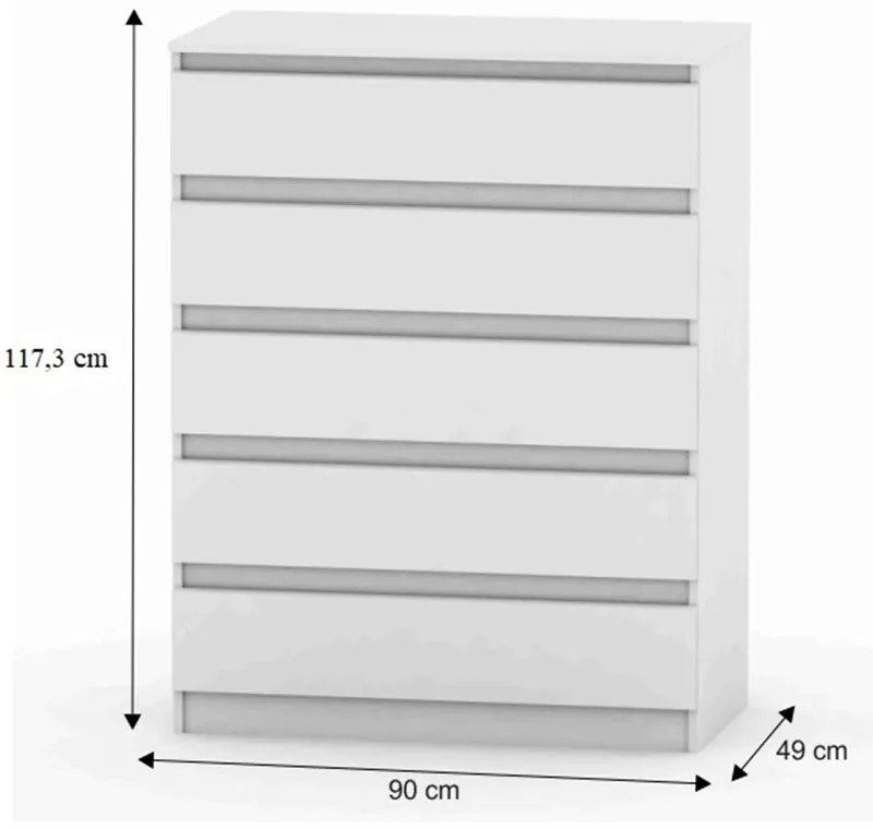 HANY NEW 005 komód, fehér