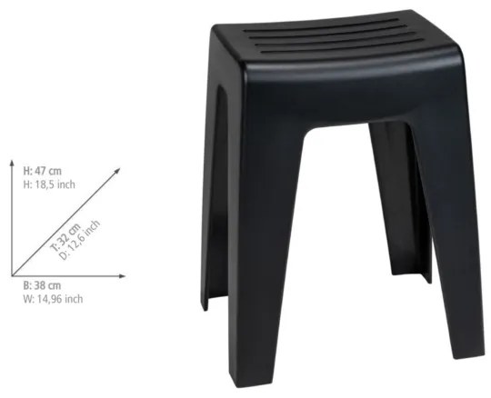 WENKO 25156100 - KUMBA ülőke 38x47 cm fekete