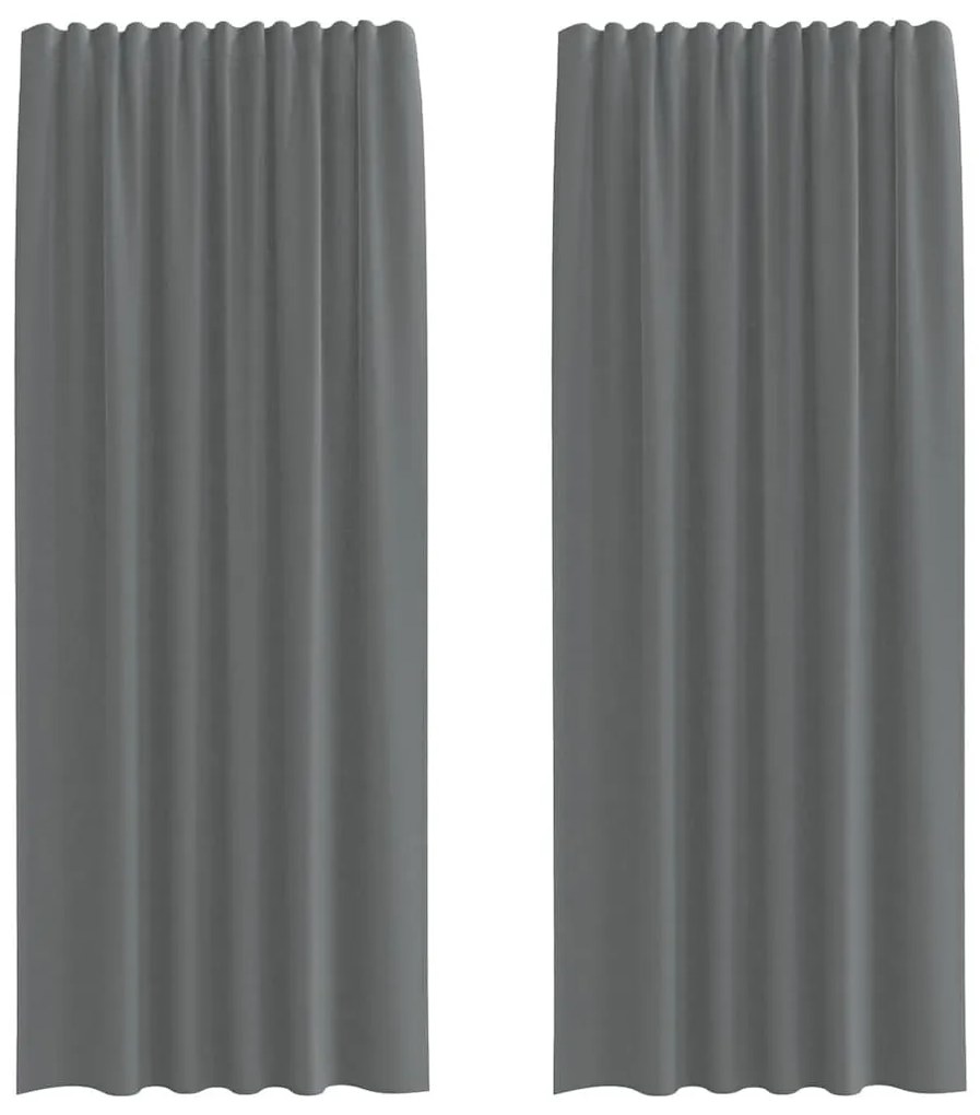 2 db sötétszürke fátyolfüggönyök hurokkal 140x245 cm