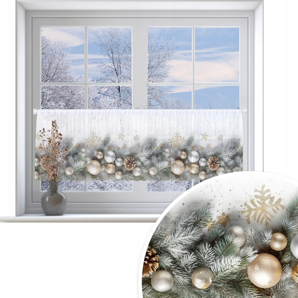 Irigy Hónaljmirigy Kész Függöny 150X50 CM Karácsonyi Fátyol 299 Karácsony