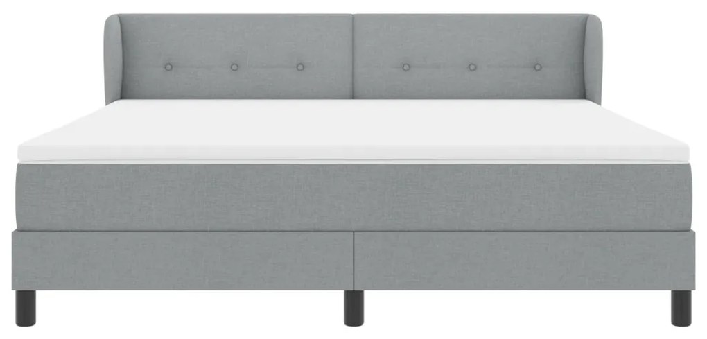 Boxspring Ágy Matrac Közép Szürke 180x200 cm Szövet