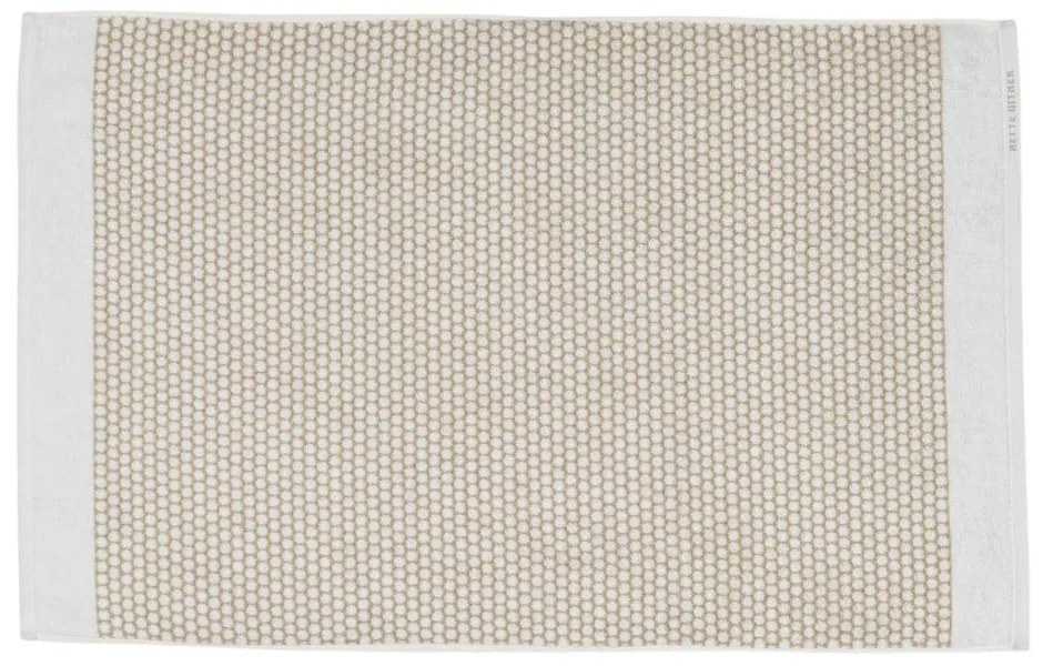 Fehér-bézs textil fürdőszobai kilépő 50x80 cm Grid – Mette Ditmer Denmark