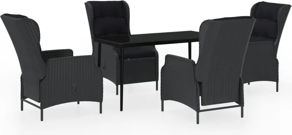 vidaXL 5 részes sötétszürke kerti étkezőgarnitúra