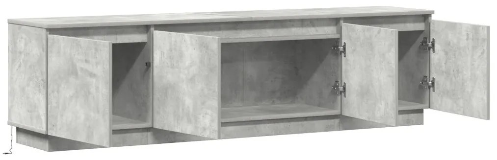 TV szekrény LED beton szürke 180x38x49 cm műgyanta