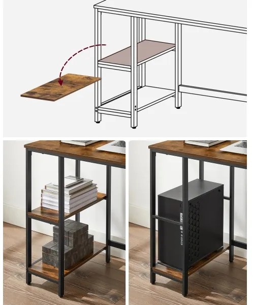 Íróasztal SOLEA – barna/fekete