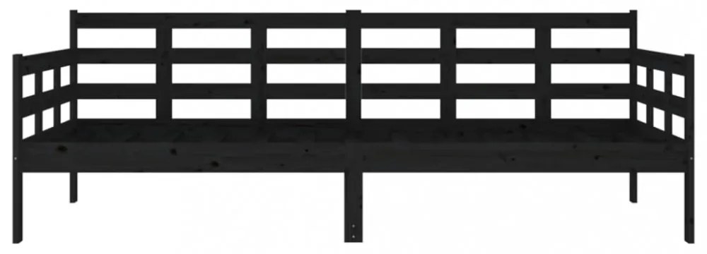 fekete tömör fenyőfa kanapéágy 90x200 cm