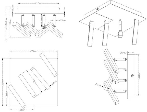 Trio - LED Spotlámpa OPIUM 4xLED/4,5W/230V