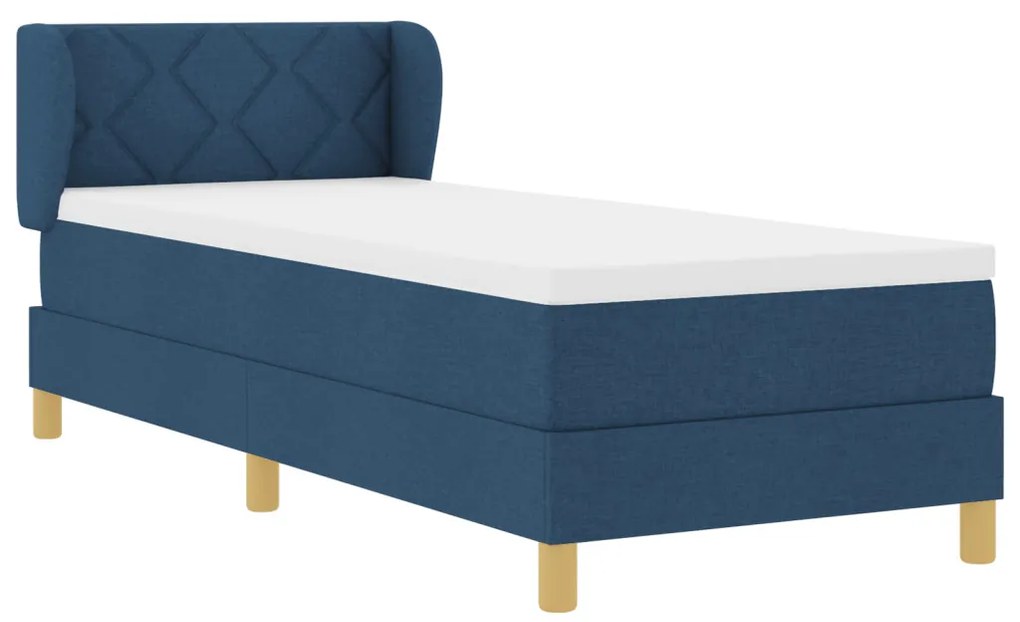 Boxspring Ágy Matraccal - Kék - 80x200 cm - Szövet