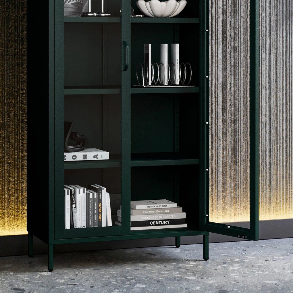 ANGELO vitrin, 800 x 1850 x 450 mm, Modern: palackzöld