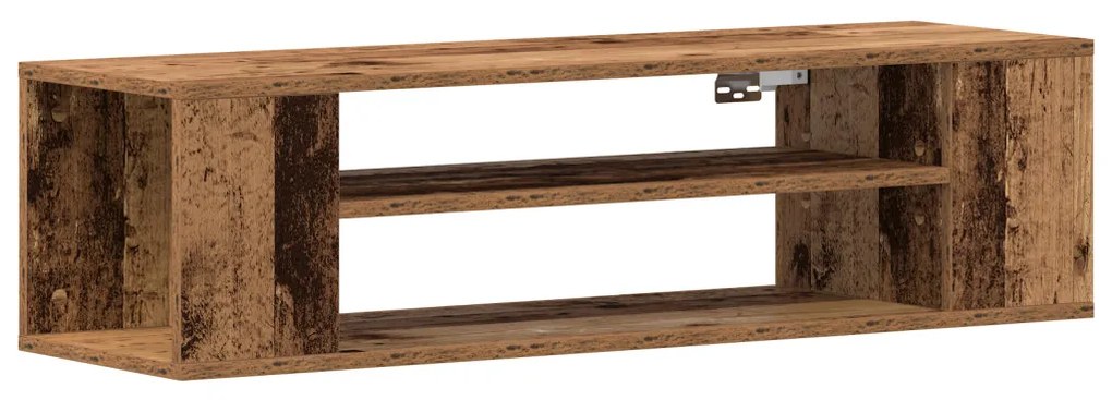 Fali TV Szekrény Régi Fa 100x30x26,5 cm Feltárt Fa