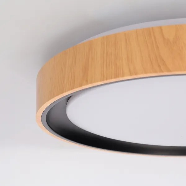 Brilagi - Dimmelhető LED mennyezeti lámpa FLOCO LED/48W/230V átm. 40 cm fa/fekete + távirányító