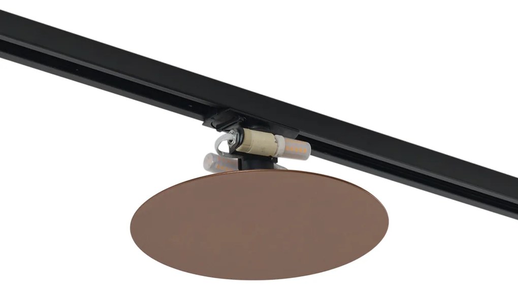 Modern bronz mennyezeti lámpa 1 fázisú sínrendszerhez 2 lámpával - Iconic Pulley