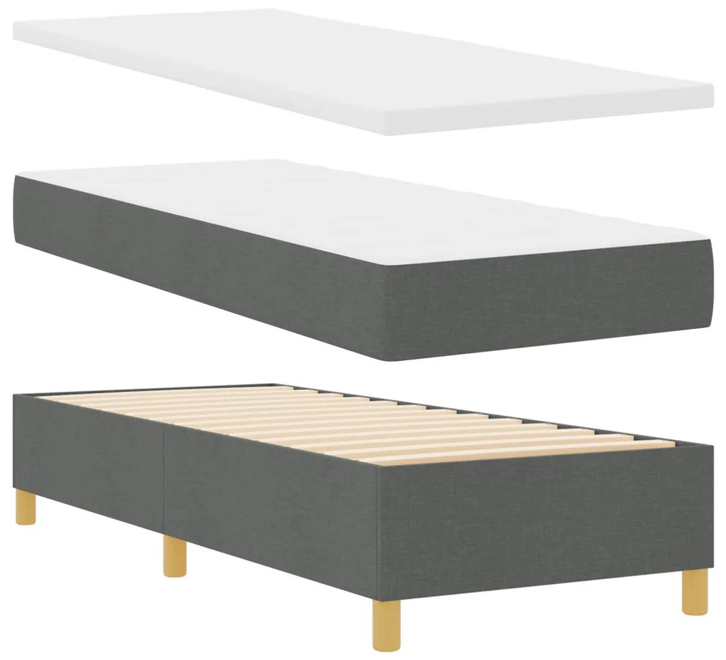 Bordás Tavaszi Ágy matraccal és padot Sötét szürke 80x200 cm Szövet