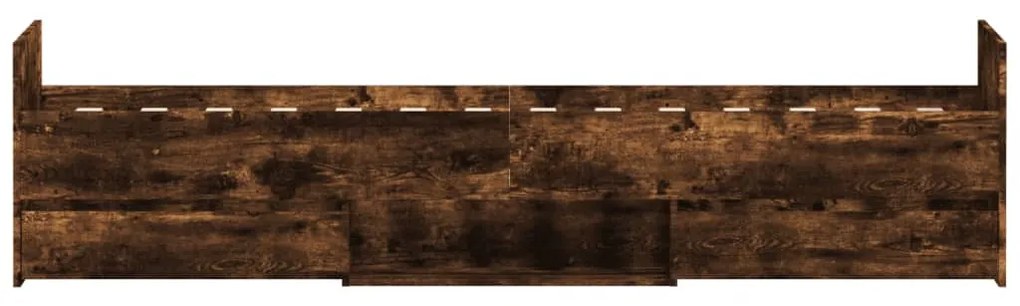 füstös tölgy színű ágykeret fej- és lábtámlával 90 x 190 cm