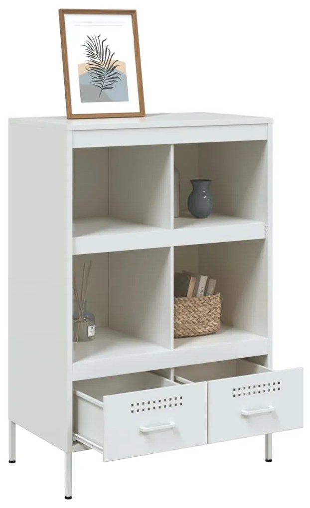 fehér acél magasszekrény 68 x 39 x 101,5 cm