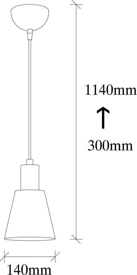 Kem 6362 fekete-nikkel vas függőlámpa, Ø14 cm