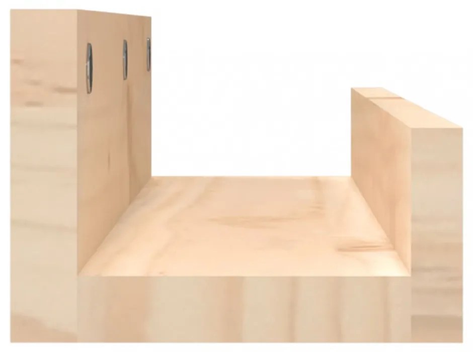 2 db tömör fenyőfa fali polc 50 x 12 x 9 cm