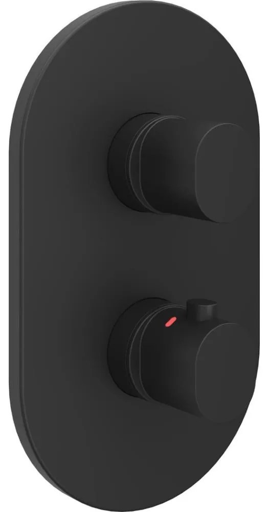 Ravak X070469 - Termosztátos zuhanycsaptelep falba süllyesztett beépítéshez CHROME fekete