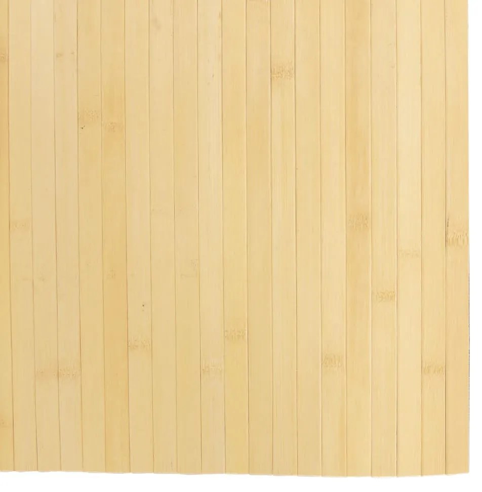 négyszögletű világos természetes bambusz szőnyeg 80 x 200 cm