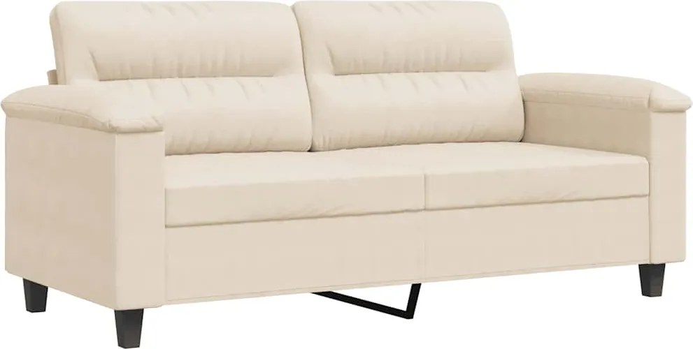 vidaXL kétszemélyes bézs mikroszálas szövetkanapé 140 cm