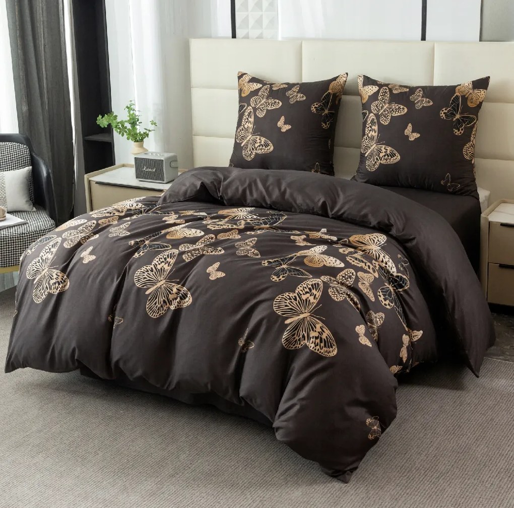 Mikroszálas ágyneműhuzat AURELIS sötétbarna Ágyneműhuzat mérete: 2 db 70 x 80 cm | 160 x 200 cm