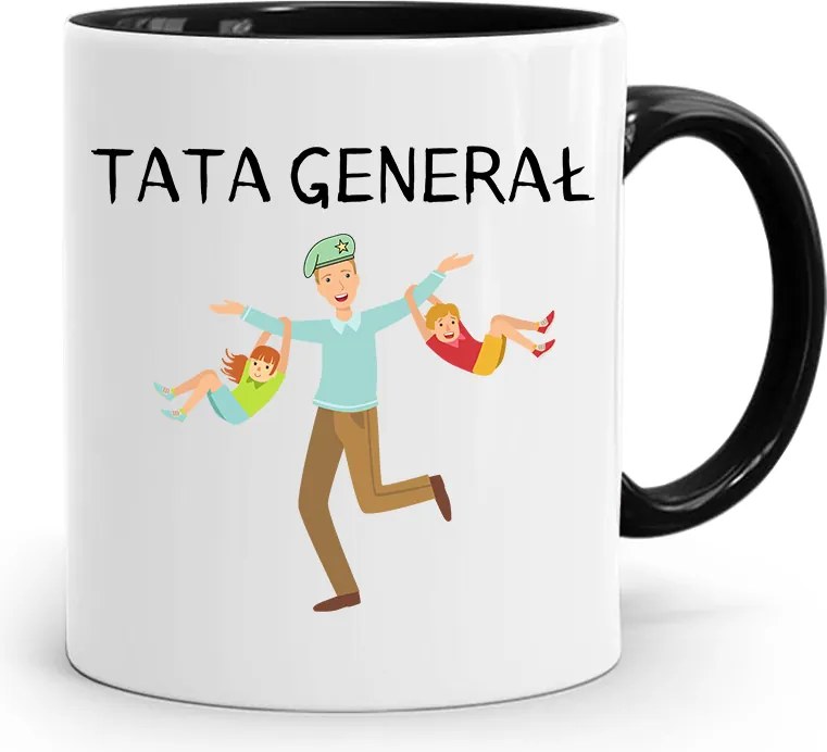 Bögre Fekete Ajándék Apák Napjára Apa Tábornok nyomott mintával