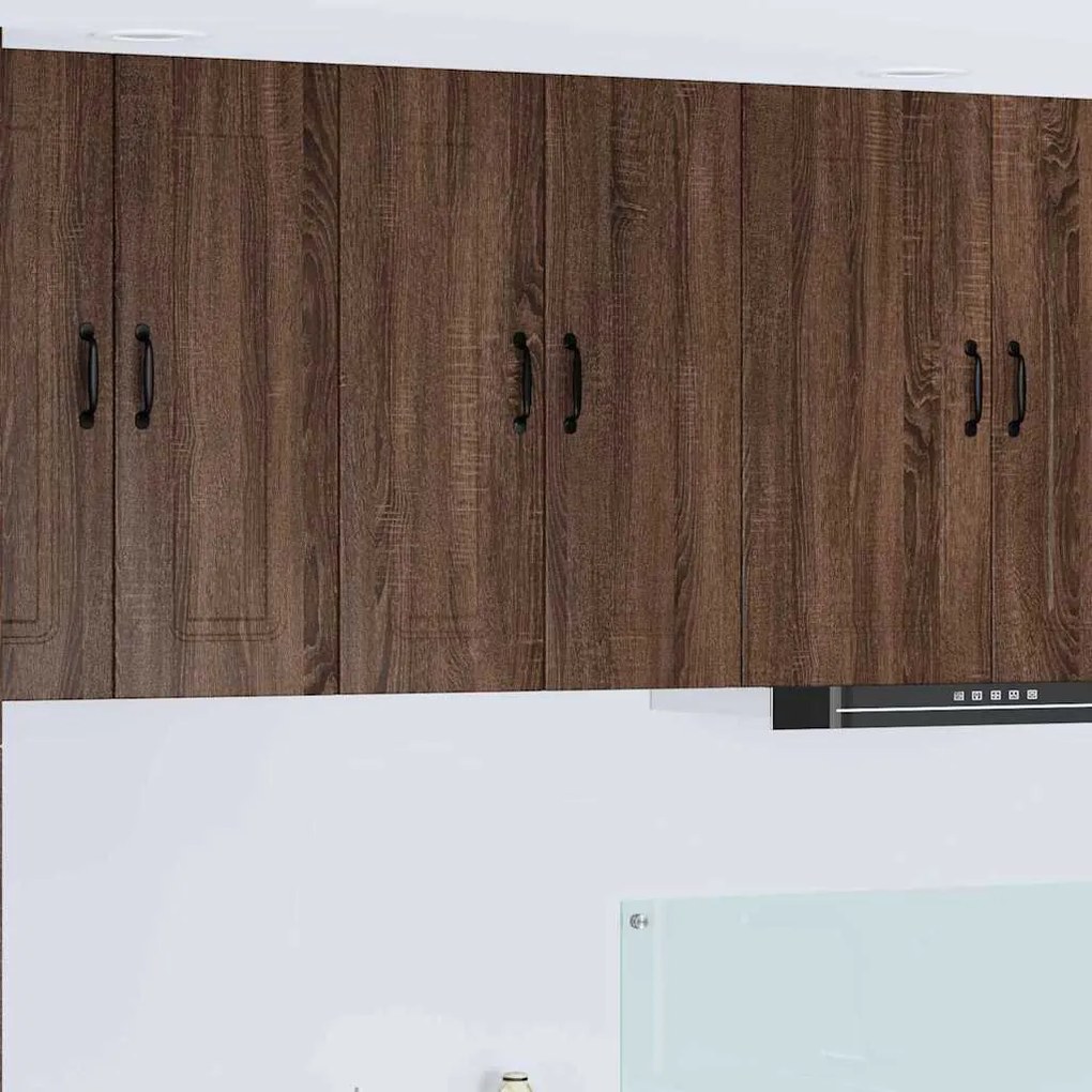 Fali konyhaszekrény ajtóval Barna Tölgy 30 x 31 x 80 cm Faanyag