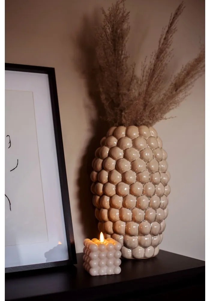 Flamme Dot bézs LED viaszgyertya, magasság 9,5 cm - Star Trading