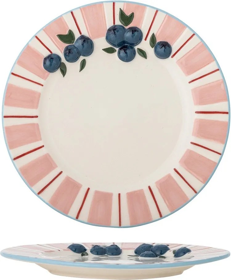 Rózsaszín-krémszínű kőedény desszertes tányér készlet 4 db-os ø 20,5 cm Carry – Bloomingville