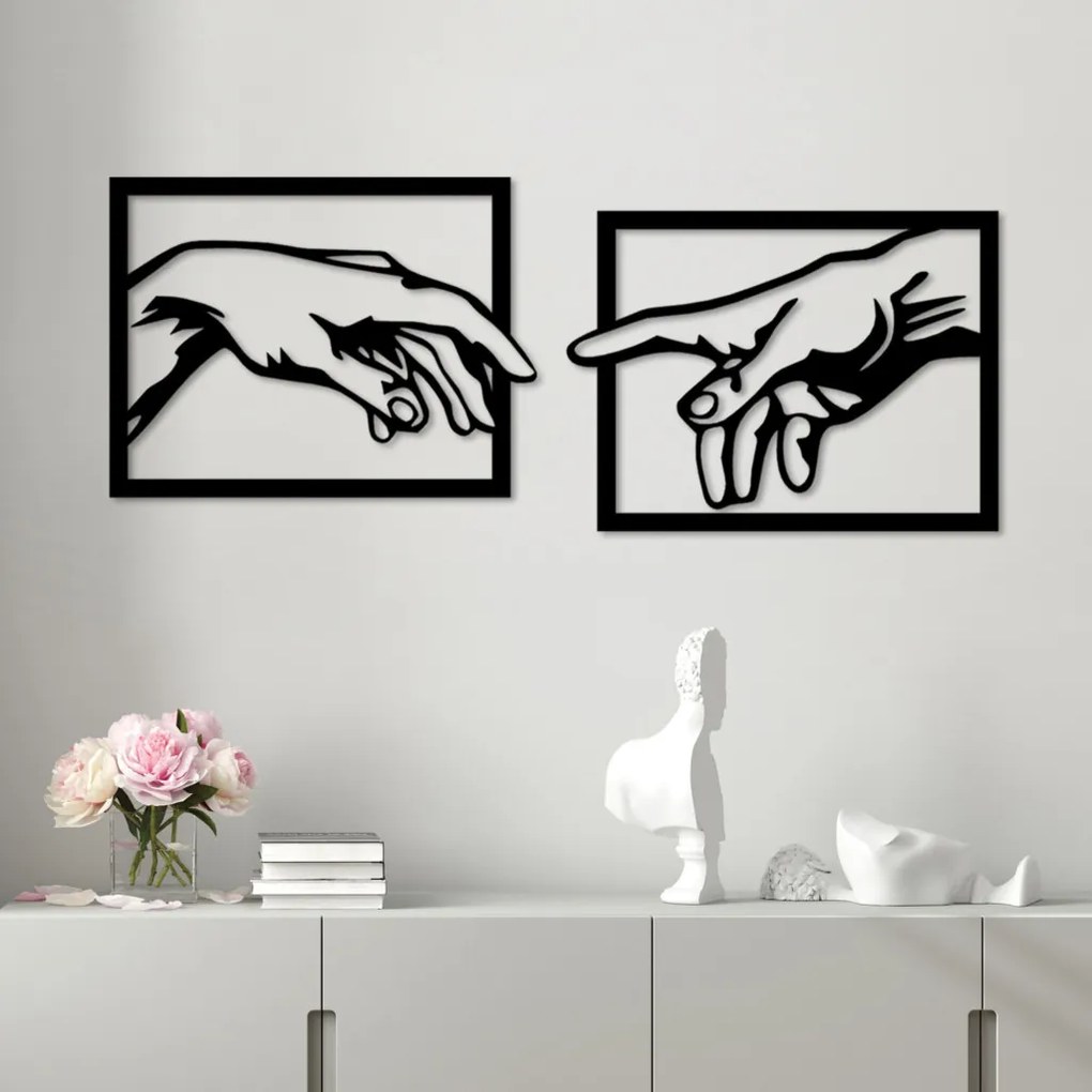 Hands fém fali dekoráció, 36×49 cm