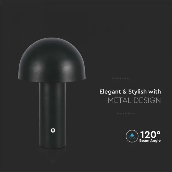 LED Dimmelhető tölthető asztali lámpa LED/1W/5V 3000-6000K 1800 mAh fekete