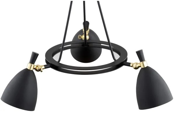 Argon 6149 - Csillár rúdon CHARLOTTE 3xE27/15W/230V fekete/arany