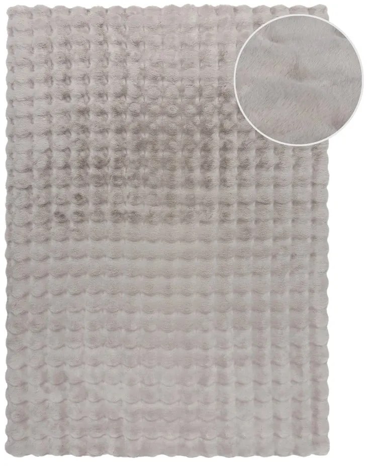 Világosszürke szintetikus szőrme szőnyeg 180x290 cm Waffle Faux Fur – Flair Rugs