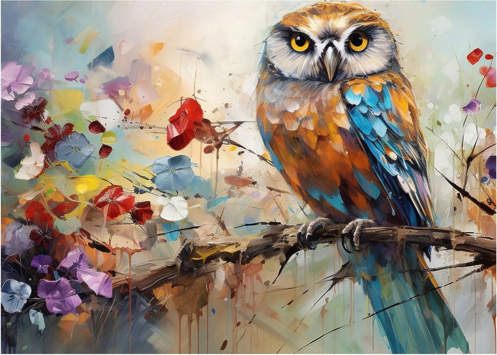 Kép - Festett bagoly (70x50 cm)