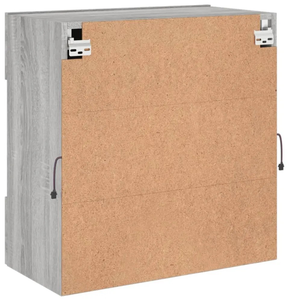 szürke sonoma színű fali TV-szekrény LED-ekkel 58,5x30x60,5 cm
