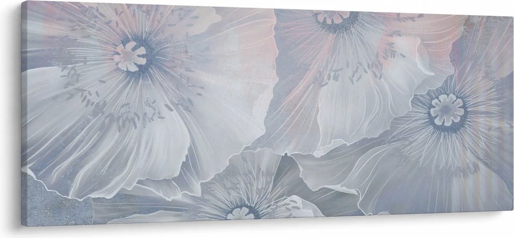 Kép - Kék virágok a falon (120x50 cm)