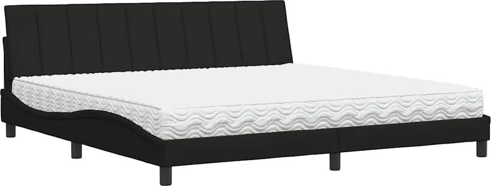 vidaXL fekete szövet ágy matraccal Hanko 200x200 cm