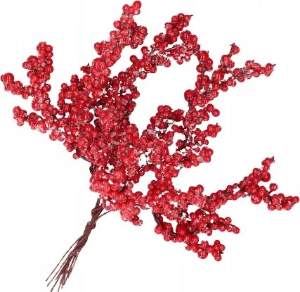 Berkenye műág 17cm bordó golyók nád 12