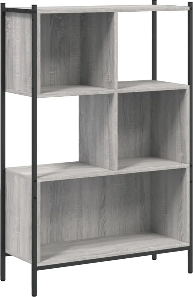 vidaXL szürke sonoma színű szerelt fa könyvespolc 72x28x109 cm