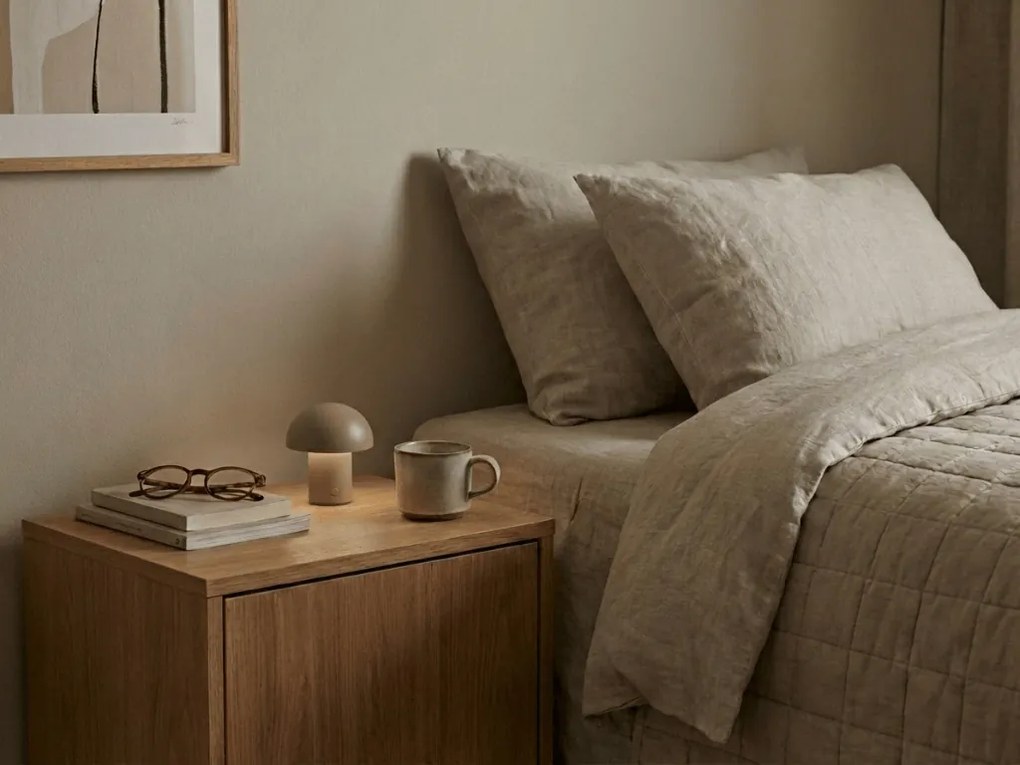 LED asztali lámpa FUNGHI 11,2 cm, barna